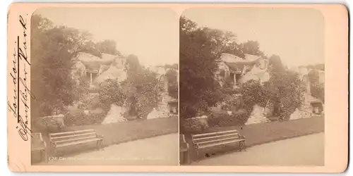 Stereo-Fotografie Fotograf unbekannt, Ansicht Carisbrooke, Carisbrooke Castle, King Charles's Window