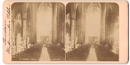 Stereo-Fotografie unbekannter Fotograf, Ansicht London, Westminster Abbey