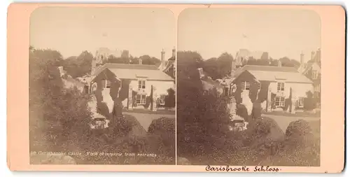 Stereo-Fotografie Fotograf unbekannt, Ansicht Carisbrooke, Carisbrooke Castle, View from Entrance