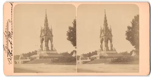 Stereo-Fotografie Fotograf unbekannt, Ansicht London, Albert Monument