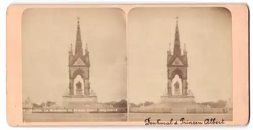 Stereo-Fotografie unbekannter Fotograf, Ansicht London, Prinz Albert-Monument