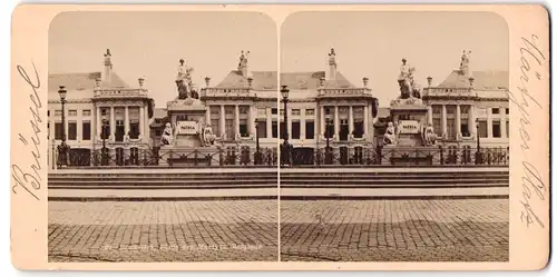 Stereo-Fotografie unbekannter Fotograf, Ansicht Bruxelles, Place des Martyrs