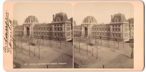 Stereo-Fotografie unbekannter Fotograf, Ansicht Anvers, Le Palais de Justice