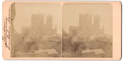 Stereo-Fotografie unbekannter Fotograf, Ansicht London, Lincoln Cathedral