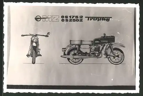 Fotografie Motorrad MZ - ES 250, Krad - Reklame, Werbung