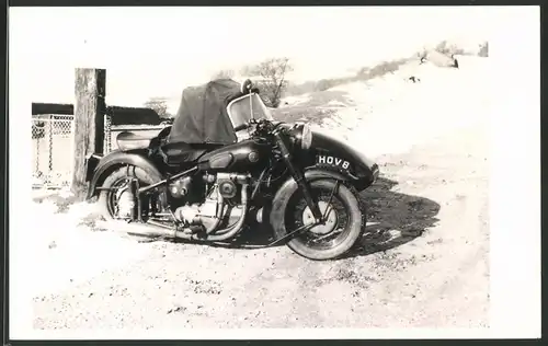Fotografie Motorrad Sunbeam mit Seitenwagen, Krad-Kennzeichen: HOVB