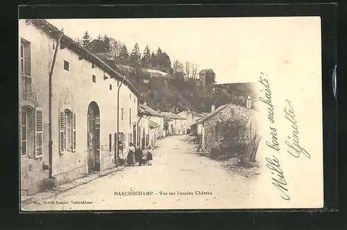 AK Harchéchamp, Vue sur l`ancien Château, Ortspartie