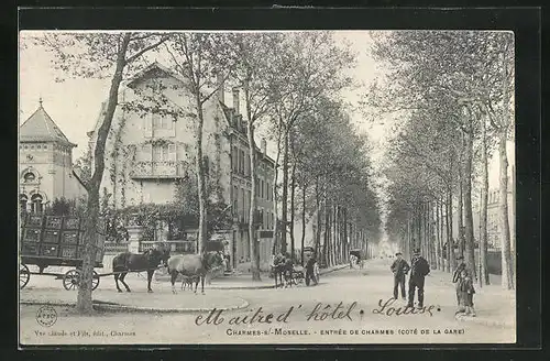 AK Charmes-s-Moselle, Entrée de Charmes, Coté de la gare