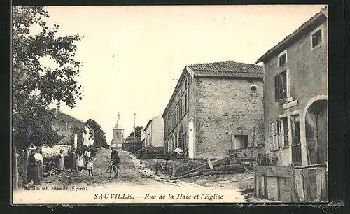 AK Sauville, Rue de la Haie et l`Eglise