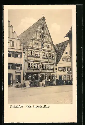 AK Dinkelsbühl, Hotel Deutsches Haus, Strassenansicht