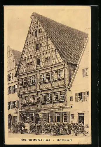 AK Dinkelsbühl, Hotel Deutsches Haus, Strassenansicht