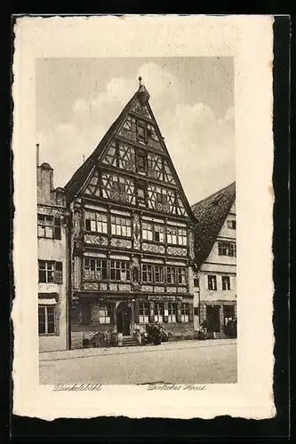AK Dinkelsbühl, Hotel Deutsches Haus mit Strasse