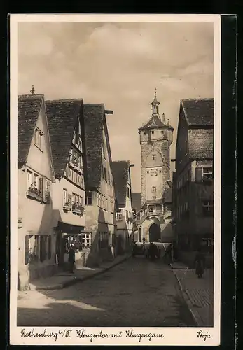 AK Rothenburg, Klingentor mit Klingengasse