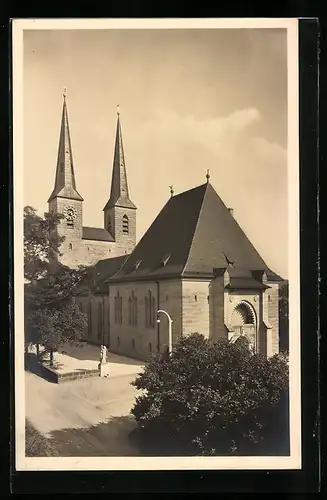 AK Neuendettelsau, Anstaltskirche aus der Vogelschau