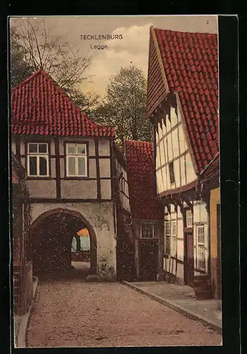 AK Tecklenburg, Legge, Strassenpartie mit Tordurchgang