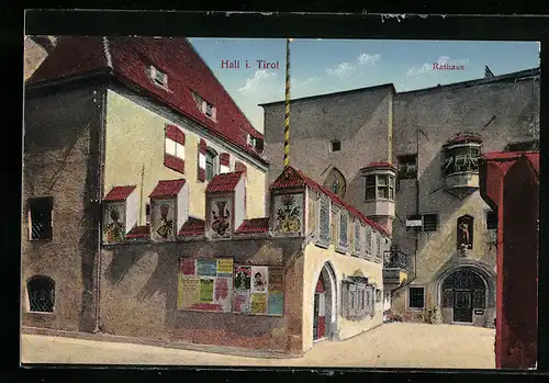 AK Hall in Tirol, Partie am alten Rathaus