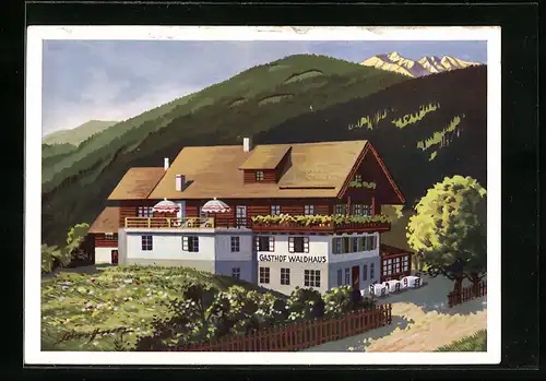 AK Krimml, Gasthof und Pension Waldhaus, Bes. Familie Bachmayer