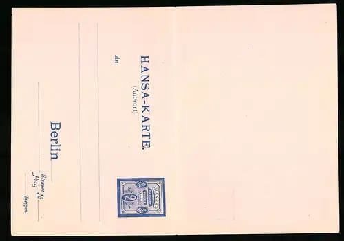 Klapp-AK Berlin, Private Stadtpost, Berliner Verkehrs-Anstalt, Hansa-Karte