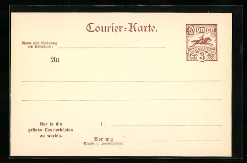 AK Barmen Elberfeld, Courier-Karte, Private Stadtpost