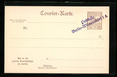 AK Barmen Elberfeld, Courier-Karte, Private Stadtpost, Briefträger auf Pferd