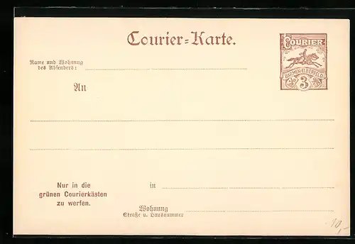 AK Barmen Elberfeld, Courier-Karte, Private Stadtpost