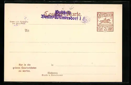 AK Barmen Elberfeld, Courier-Karte, Private Stadtpost