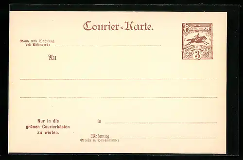 AK Barmen Elberfeld, Private Stadtpost, Courier-Karte