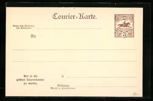 AK Barmen Elberfeld, Private Stadtpost, Courier-Karte