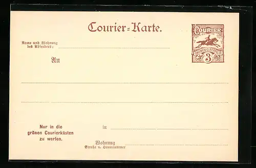 AK Barmen Elberfeld, Private Stadtpost, Courier-Karte