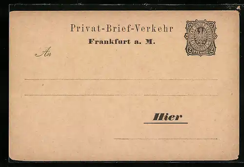 AK Frankfurt a. M., Privat-Brief-Verkehr, Adler, Private Stadtpost