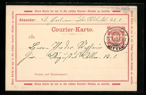 AK Zittau, Courier-Verkehrs-Anstalt, Private Stadtpost