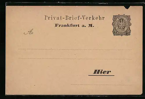 AK Frankfurt a. M., Privat-Brief-Verkehr, 2 Pfennig, Private Stadtpost