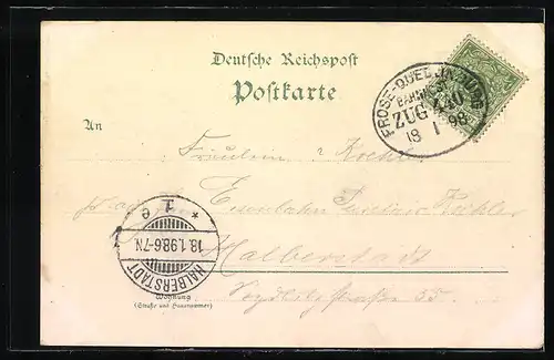 Lithographie Ballenstedt, Grosser Gasthof, Ziegenberg, Schloss