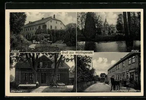 AK Wülfingerode, Geschäftshaus Mecke, Kirche, Pfarrhaus