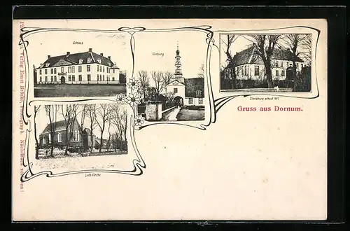 AK Dornum, Schloss, Lutherische Kirche, Vorburg