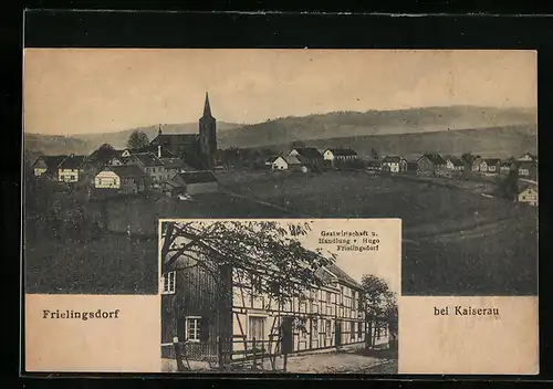 AK Frielingsdorf bei Kaiserau, Gasthaus und Handlung H. Frielingsdorf, Gesamtansicht aus der Vogelschau