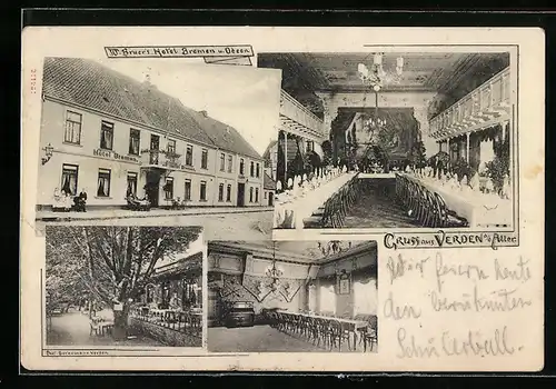 AK Verden a. d. Aller, W. Braers Hotel Bremen u. Odeon