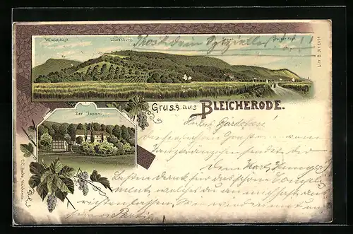 Lithographie Bleicherode, Der Japan, Windelskopf, Löwenburg