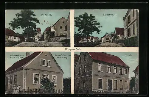AK Walpernhain, Dorfstrasse, Bäckerei Otto Walter, Schule