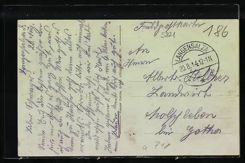 AK Tüngeda, Gasthof zur Krone, Pfarrhaus