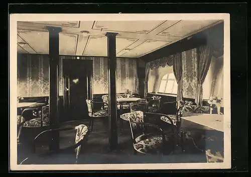 AK Inneneinrichtung eines Luftschiff's Zeppelin