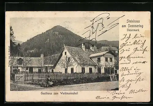 AK Steinhaus am Semmering, Gasthaus zum Waidmannsheil