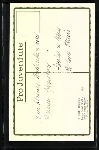 Künstler-AK Junges Schaf, Pro Juventute