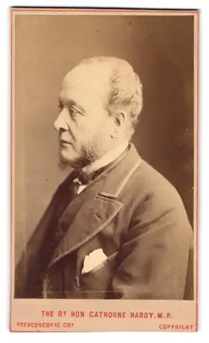 Fotografie London Stereos. & Photog. Co., London, Gathorne Gathorne-Hardy, 1. Earl of Cranbrook im Seitenprofil