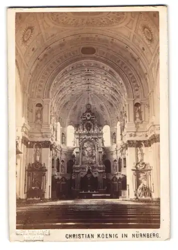 Fotografie Mey & Widmayer, München, Ansicht München, Innenansicht der Allerheiligenkirche. Blick zum Altar