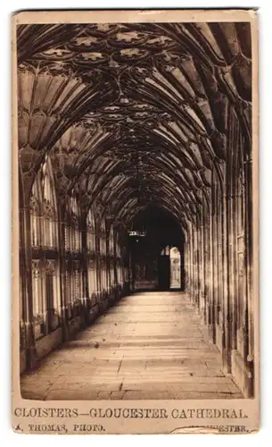 Fotografie A. Thomas, Gloucester, Ansicht Gloucester, Kreuzgang in der Kathedrale von Gloucester, Cloisters