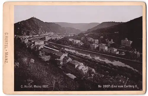 Fotografie C. Hertel, Mainz, Ansicht Bad Ems, Blick auf die Stadt vom Curberg