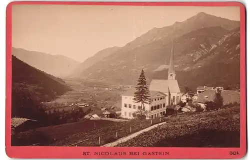 Fotografie Würthle & Spinnhirn, Salzburg, Ansicht Bad Gastein, Blick auf die Kirche St. Nicolaus