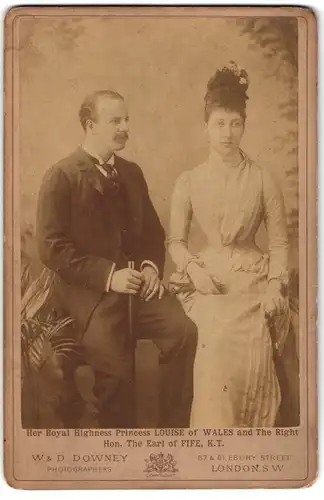 Fotografie W. & D. Downey, London, Prinzessin Louise von Grossbritannien u. Irland nebst Alexander Duff, 1st Duke of Fife