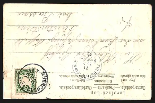 Passepartout-Lithographie München, Totalansicht mit Frauenkirche